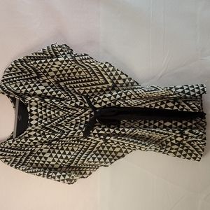 Poncho style dress with waist chiffon belt